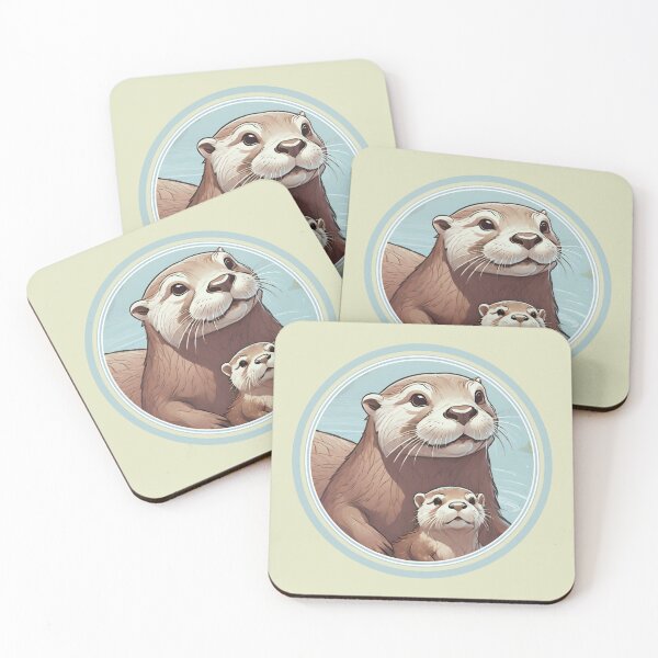 Item preview, Otters - Mother And Sea Pup Swimming designed and sold by LittleGnomad.