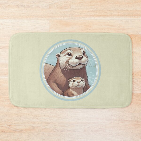 Item preview, Otters - Mother And Sea Pup Swimming designed and sold by LittleGnomad.