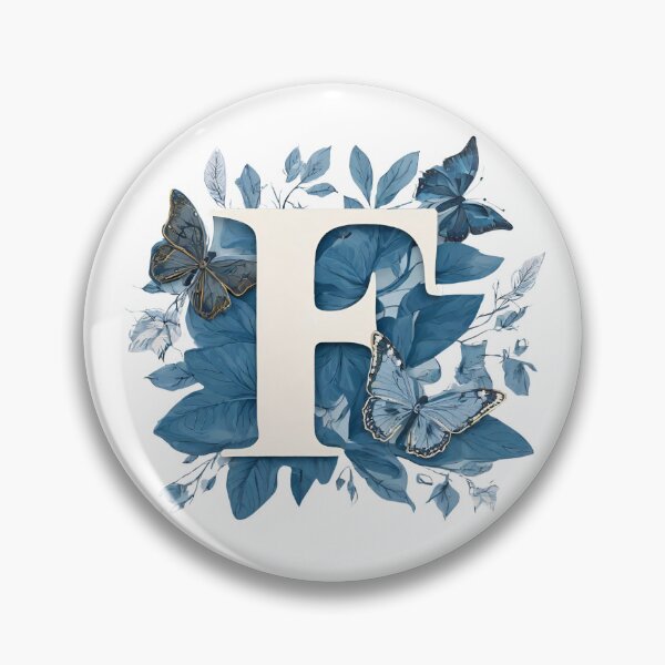 Item preview, Letter F in blue with butterflies designed and sold by Shinery2023.