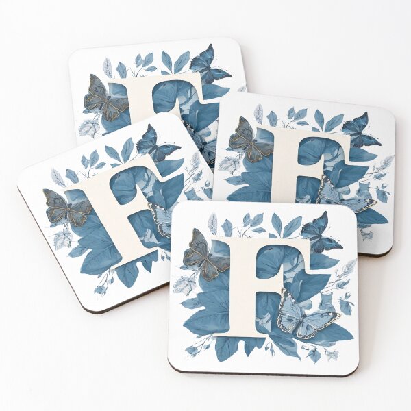 Item preview, Letter F in blue with butterflies designed and sold by Shinery2023.