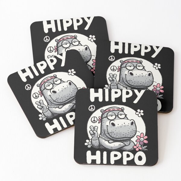 Artikelvorschau, Hippy Hippo Peace Hippopotamus entworfen und verkauft von DoodleDashShop.
