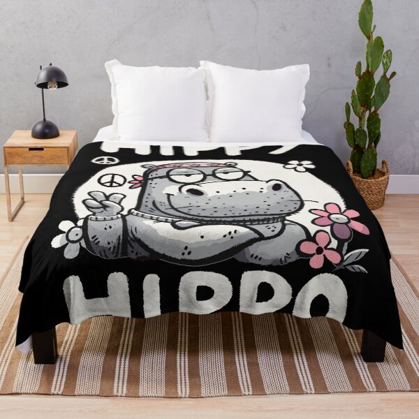 Artikelvorschau, Hippy Hippo Peace Hippopotamus entworfen und verkauft von DoodleDashShop.