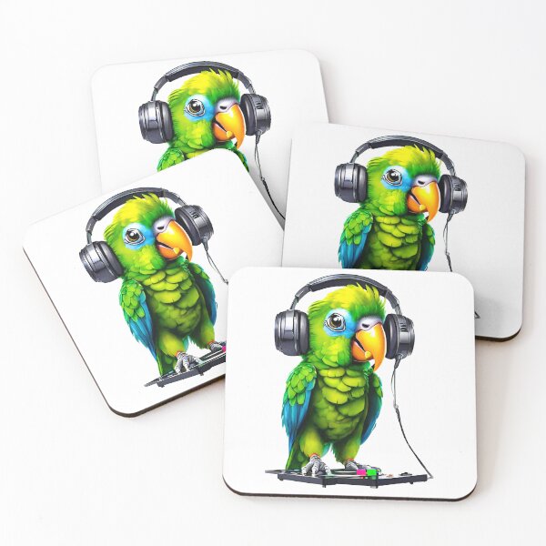 Item preview, Funny Dj Amazon Parrot - Amazon Parrot with Headphones  designed and sold by Cyrensea.