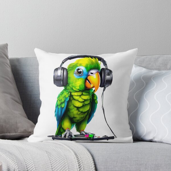 Item preview, Funny Dj Amazon Parrot - Amazon Parrot with Headphones  designed and sold by Cyrensea.