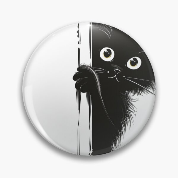 Item preview, Sneaky Black Cat, Hiding Black Cat, Peeking Black Cat designed and sold by GoverArt.