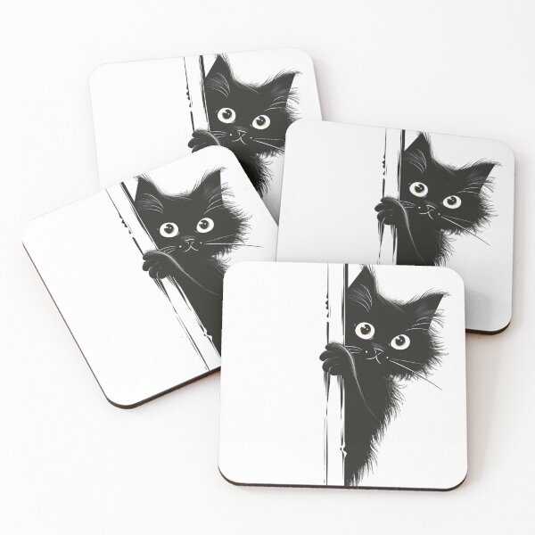 Item preview, Sneaky Black Cat, Hiding Black Cat, Peeking Black Cat designed and sold by GoverArt.