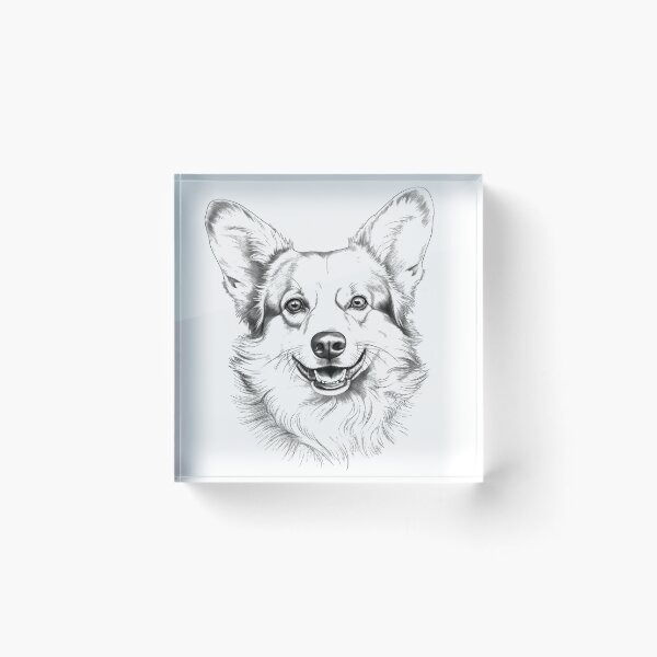 Item preview, Welsh Corgi Pembroke, dog portrait dog head designed and sold by WallyPink.