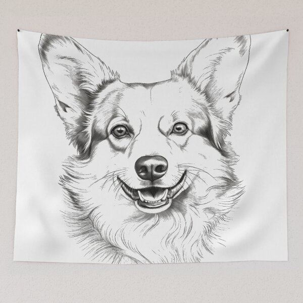 Item preview, Welsh Corgi Pembroke, dog portrait dog head designed and sold by WallyPink.