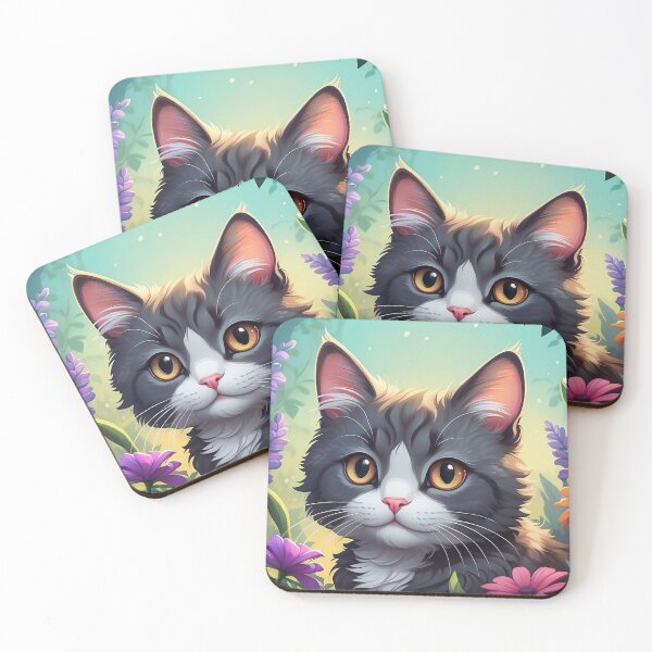 Item preview, Monochrome Majesty: Black and White Cat with Amber Gaze designed and sold by SCBlend.