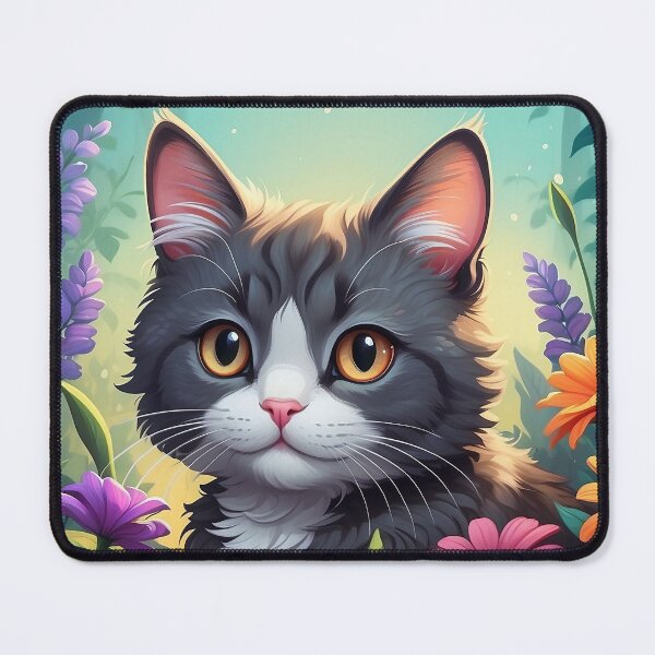 Item preview, Monochrome Majesty: Black and White Cat with Amber Gaze designed and sold by SCBlend.