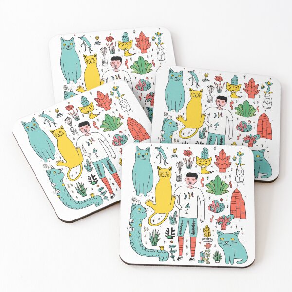Item preview, whimsical cats composition designed and sold by AI Gizmo.