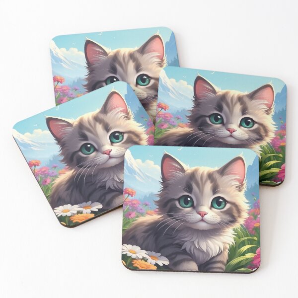 Item preview, Azure Whiskers: Black and White Cat with Blue Eyes Amidst Blossoms designed and sold by SCBlend.