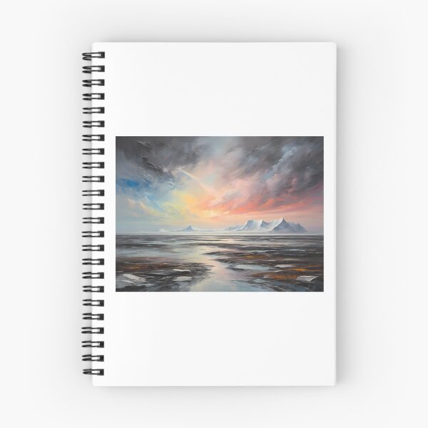 Item preview, Aurora Borealis over the arctic tundra, vintage oil painting designed and sold by CreativeSparkzz.