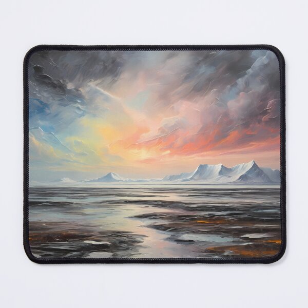 Item preview, Aurora Borealis over the arctic tundra, vintage oil painting designed and sold by CreativeSparkzz.