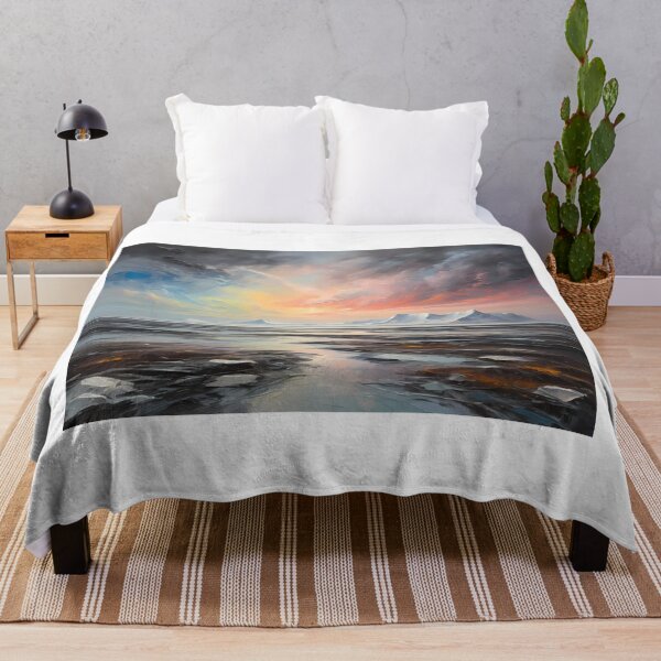 Item preview, Aurora Borealis over the arctic tundra, vintage oil painting designed and sold by CreativeSparkzz.