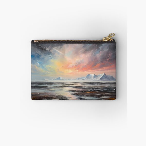 Item preview, Aurora Borealis over the arctic tundra, vintage oil painting designed and sold by CreativeSparkzz.