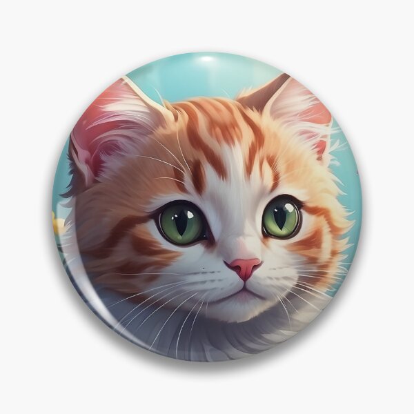 Item preview, Emerald Gaze: Yellow Cat with Green Eyes Amidst Floral Splendor designed and sold by SCBlend.