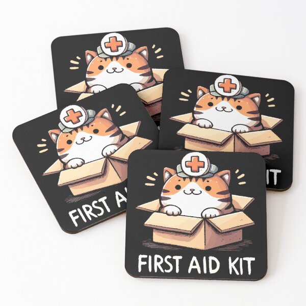 Item preview, First Aid Kit Medicine Cat designed and sold by DoodleDashShop.