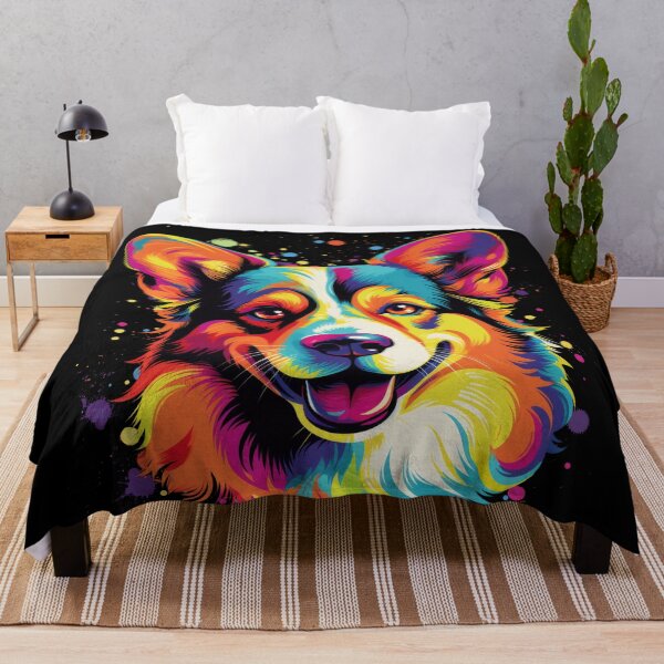 Artikelvorschau, bunter Welsh Corgi Pembroke farbenfrohe Hunde Kunst Malerei moderne Pop Art  entworfen und verkauft von WallyPink.