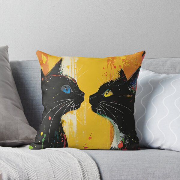 Aperçu de l'œuvre Deux chats noirs se regardent créée et vendue par randrdesign.