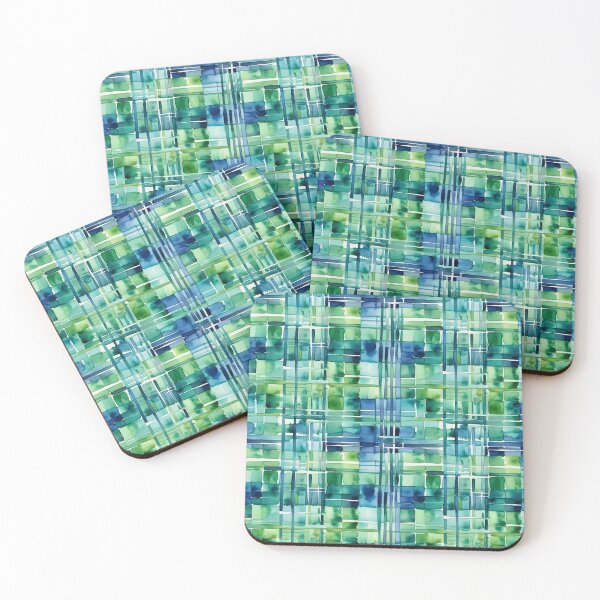 Item preview, Artsy Green And Blue Tartan Scottish Watercolor Pattern designed and sold by Zazizu.
