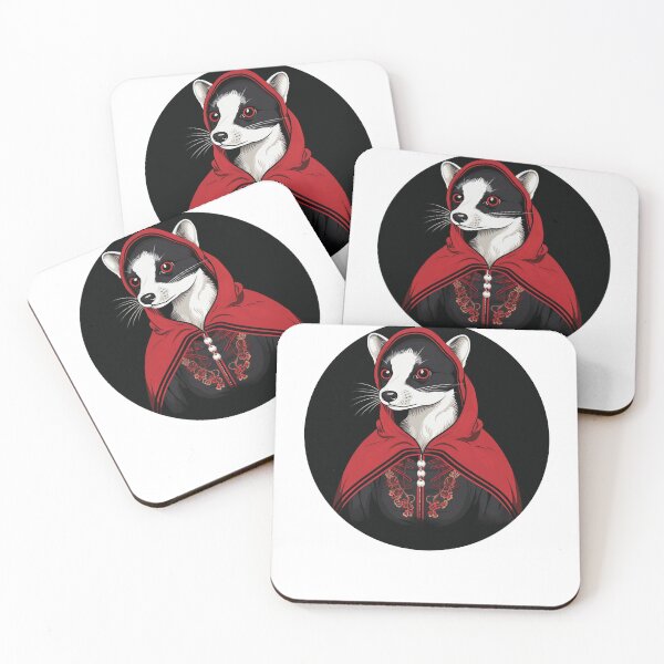 Item preview, "Tailored Tundra Elegance: Stoat and Woman in Swedish Attire" designed and sold by oudinmeissArt.
