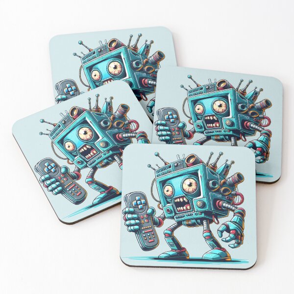 Item preview, Cartoon crazy retro robot television  designed and sold by Inkstorm-London.