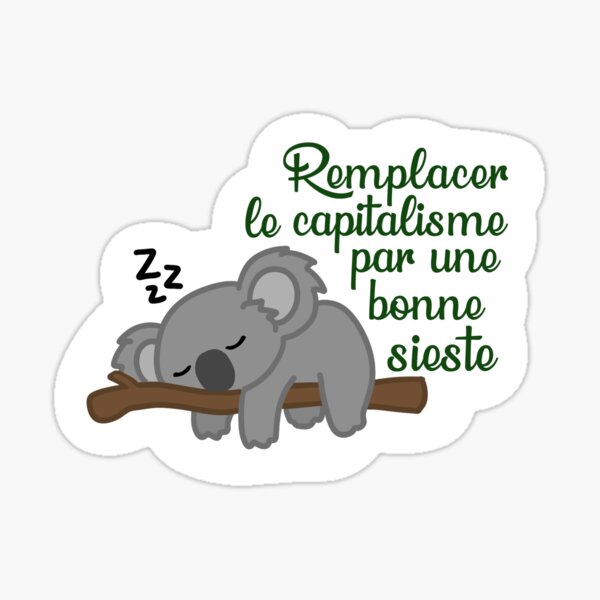 Aperçu de l'œuvre Remplacer le capitalisme par une bonne sieste créée et vendue par Hilyart.