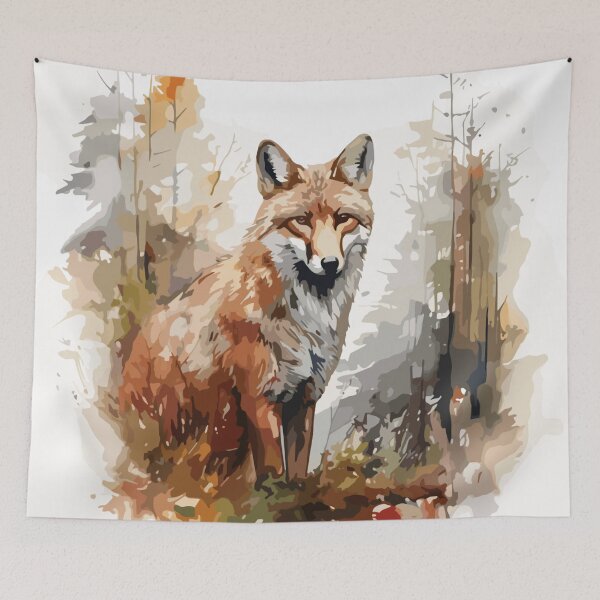Item preview, Fox observing in the forest in autumn designed and sold by Zyric Art.