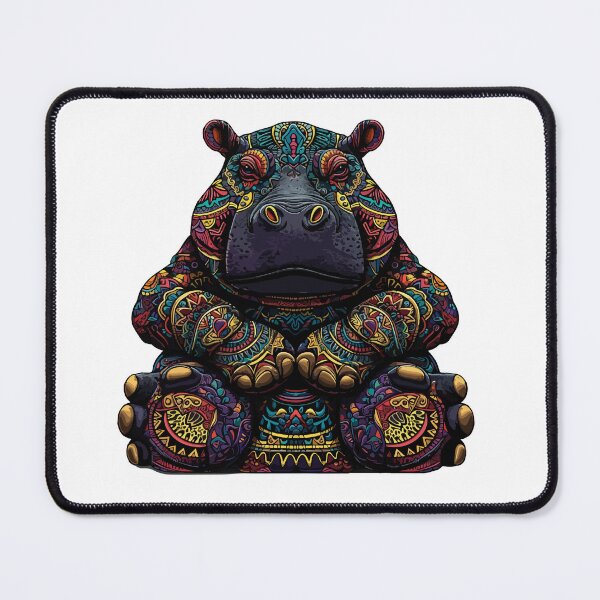 Item preview, Hippopotamus with mandala patterns designed and sold by TheRealmWithin.
