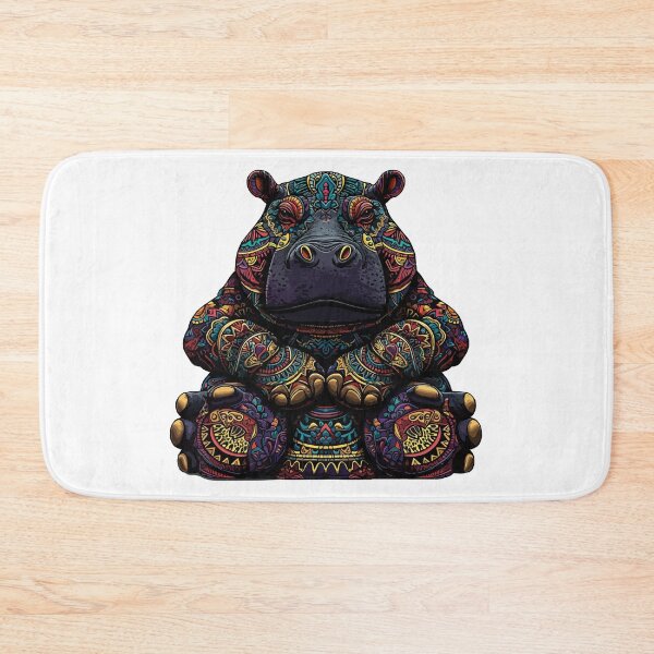 Item preview, Hippopotamus with mandala patterns designed and sold by TheRealmWithin.