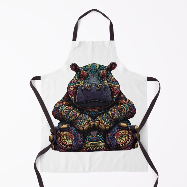 Item preview, Hippopotamus with mandala patterns designed and sold by TheRealmWithin.