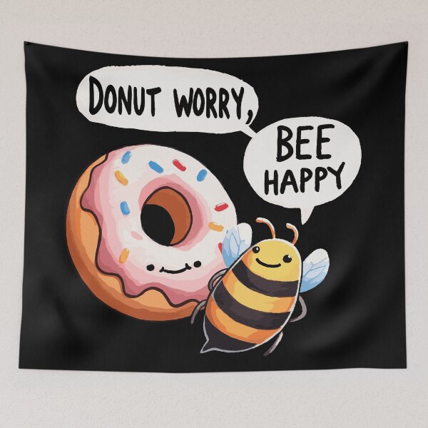 Item preview, Donut worry bee Happy Bee designed and sold by DoodleDashShop.