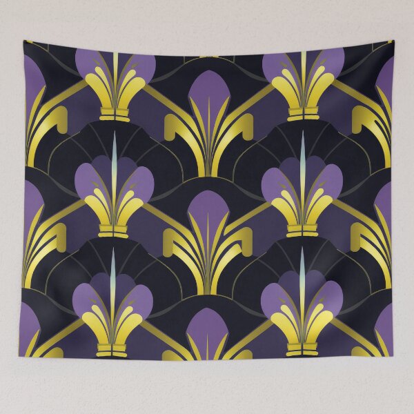 Item preview, Art Deco Purple And Golden Luxurious Pattern designed and sold by DEC02.