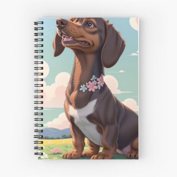 Item preview, Portrait adorable brown Dachshund dog beautiful colorful landscape designed and sold by Tio-Tecun.