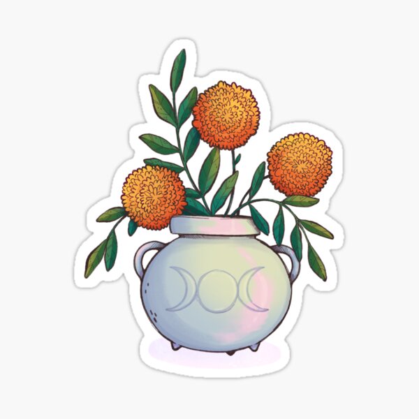 A cauldron of marigolds Sticker