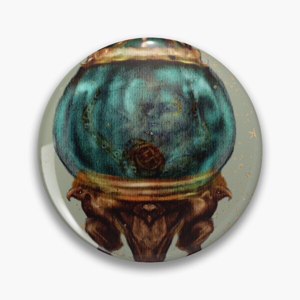 Item preview, Sirencore watercolor Victorian goldfish bowl gothic watercolor with hidden Octopus designed and sold by Monica Laipple.