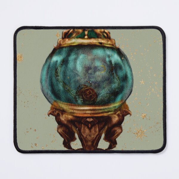 Item preview, Sirencore watercolor Victorian goldfish bowl gothic watercolor with hidden Octopus designed and sold by Monica Laipple.