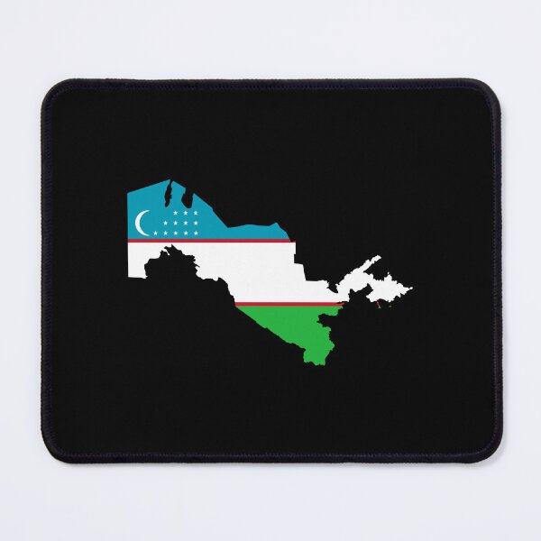 Item preview, Flag Map of Uzbekistan designed and sold by feether-store.