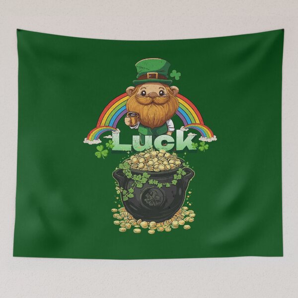 Item preview, Leprechaun's Fortune - Cheerful Irish Luck and Rainbow Illustration designed and sold by Sir Meow Meow.