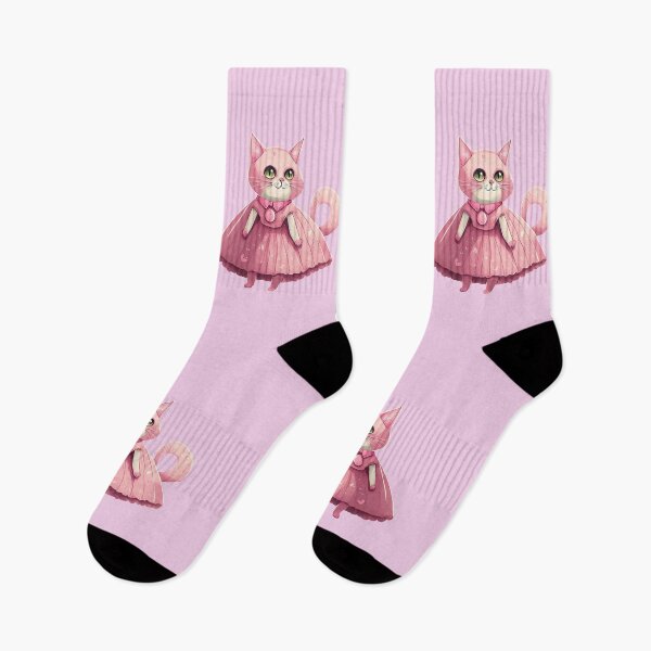 Item preview, Pink Kitty Socks designed and sold by DesignsPrints.