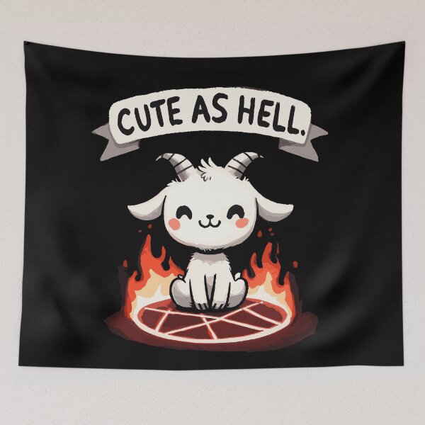 Item preview, Cute as Hell Goat designed and sold by DoodleDashShop.