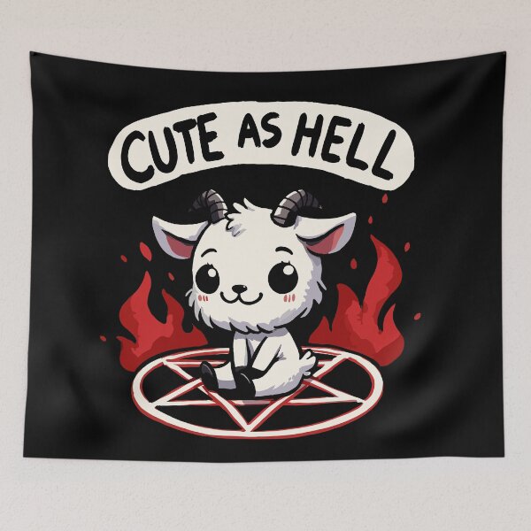Item preview, Cute as Hell Cute Pentagram Goat designed and sold by DoodleDashShop.
