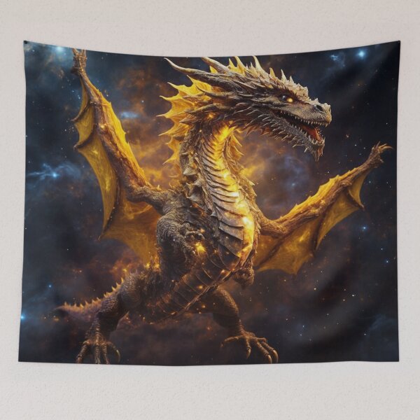 Item preview, Imaginary Yellow Cosmic Dragon designed and sold by LunarNebula.