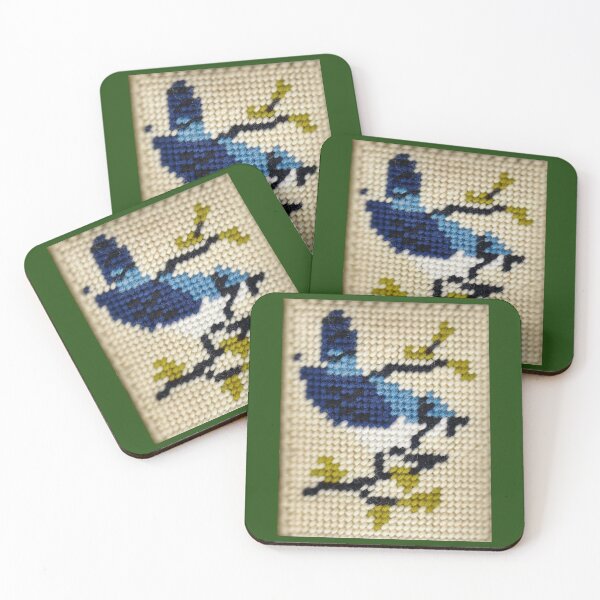 Item preview, Vintage Needlepoint Bird - Blue Jay designed and sold by Nikki Fortuin Arts & Crafts.