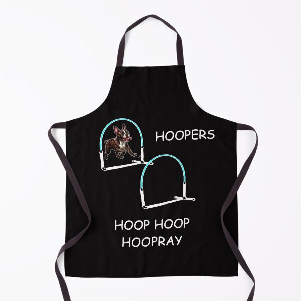 Item preview, Brindle Boston Terrier Dog Hoopers - Hoopers, where all the fun happens - white lettering designed and sold by LBKdesigns.