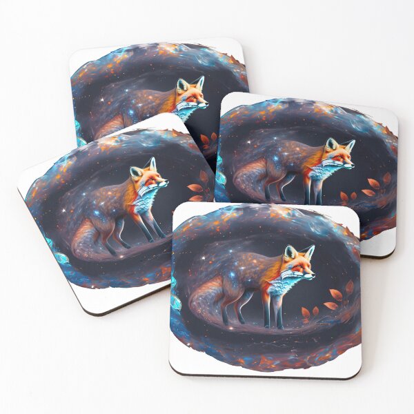 Item preview, Galactic Fox and Celestial Leaves Digital Art designed and sold by WASABIgreen.