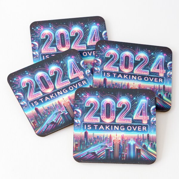 Item preview, 2024: The Dawn of AI Dominance in Vivid Neon designed and sold by ArtComixHaven.