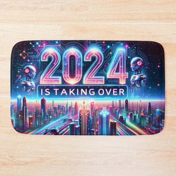 Item preview, 2024: The Dawn of AI Dominance in Vivid Neon designed and sold by ArtComixHaven.