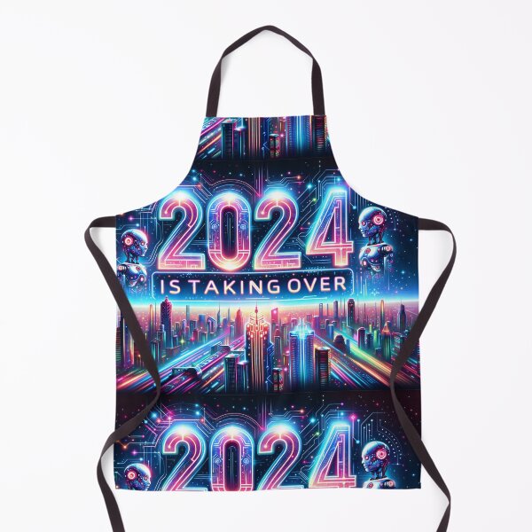 Item preview, 2024: The Dawn of AI Dominance in Vivid Neon designed and sold by ArtComixHaven.